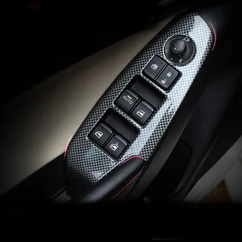 Mazda 3 Axela 2017 ıçin 4 adet abs nside kol dayama Kontrol paneli Cam kaldırma anahtarı karbon fiber sticker