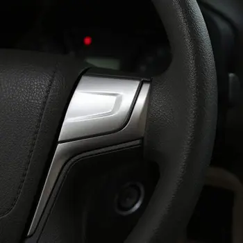 ABS Plastik Direksiyon Dekorasyon Trim Araba Aksesuarları Mat Gümüş Toyota Land Cruiser Prado Için FJ150 150 LC150 2010-2018