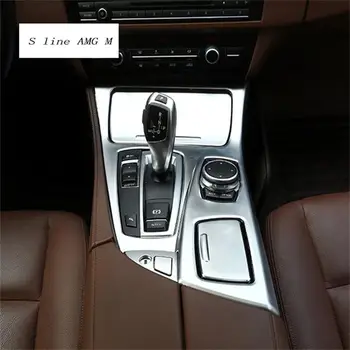 Araba styling Konsol Paneli Kapak Çerçeve Trim Su Bardak Tutucu Dekorasyon Sticker BMW 5 serisi F10 Için Iç Oto Aksesuarları